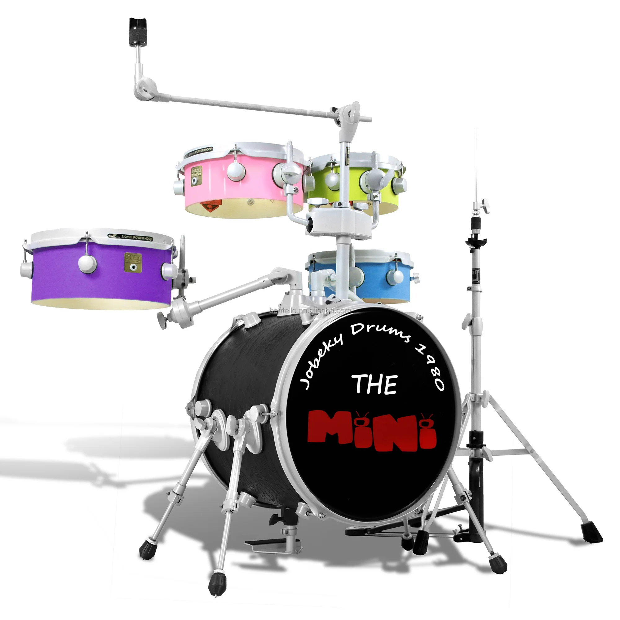 

OEM Jungle Drum Set Colorful 16''Bass 10'' Snare Drums Travel Drums 5Pcs/set For Beginners Custom