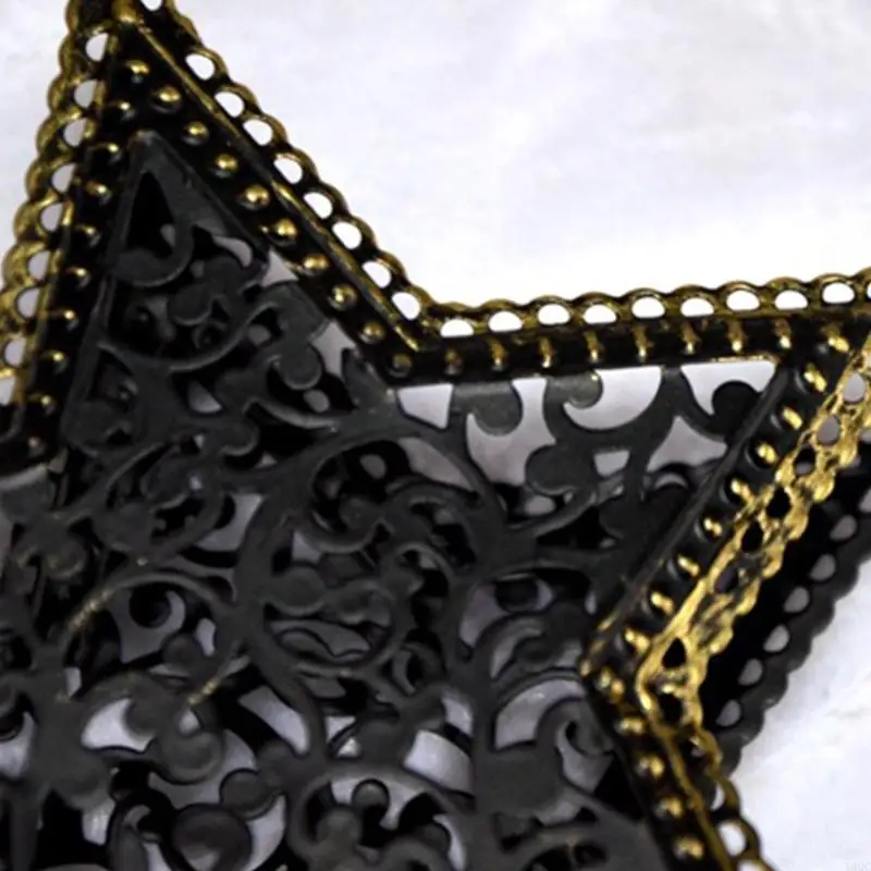 Candeladores estrellas metal decorativos con diseños huecos Candelas hierro para hogar
