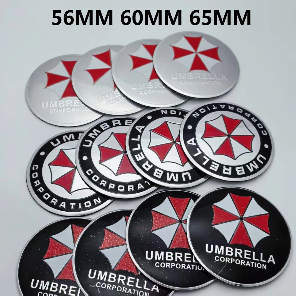 

4pcs 56mm 60mm 65mm Umbrella Logo Emblem Car Stickers Accessories for Car Wheel Center Caps Badge Wheels Rim Hub Cover Replace