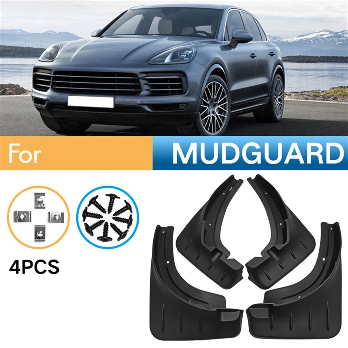 

COP-m4PCS Car Mudguard Mud Flaps Splash Mud Guard Fender for Porsche Cayenne 2018-2021 Car