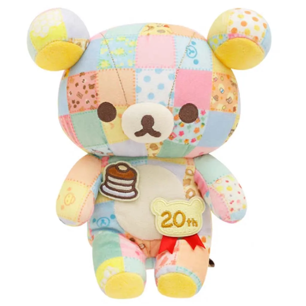 

Милая лоскутная плюшевая игрушка Rilakkuma, ограниченная серия 20th Anniversary, редкая мягкая кукла с медведем, подарки для детей, 20 см