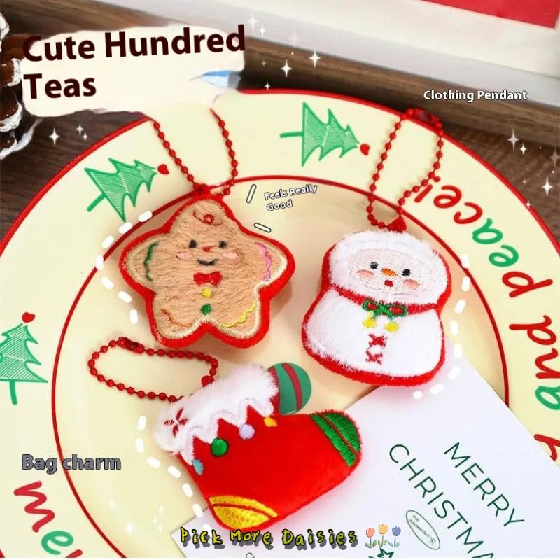 漫画クリスマスぬいぐるみキーホルダーかわいいかわいい雪だるまサンタクロースぬいぐるみおもちゃバックパックペンダント飾りアクセサリーギフト
