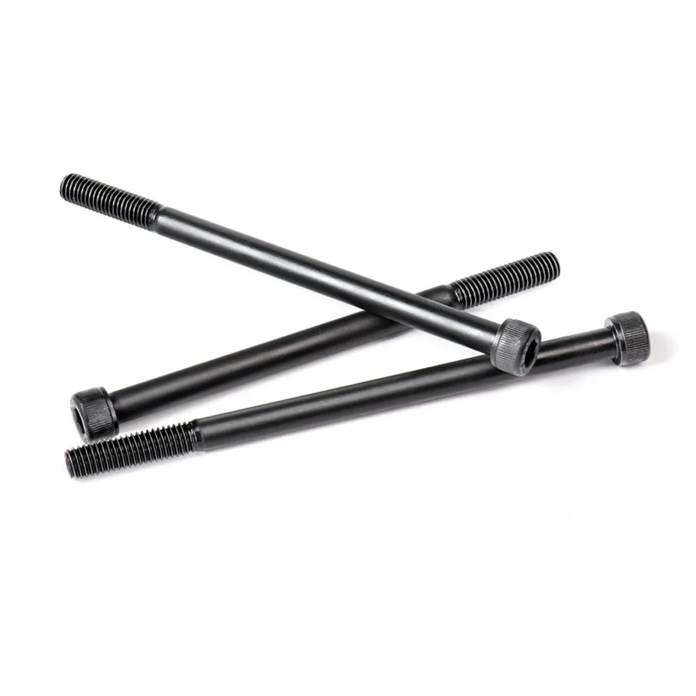 1/10pc M3 M4 M5 M6 M8 Black Grade 12.9 Steel Lengthened Long Allen Hexagon Hex Socket Cap Head Screw Bolt Half Thread L=30-300mm