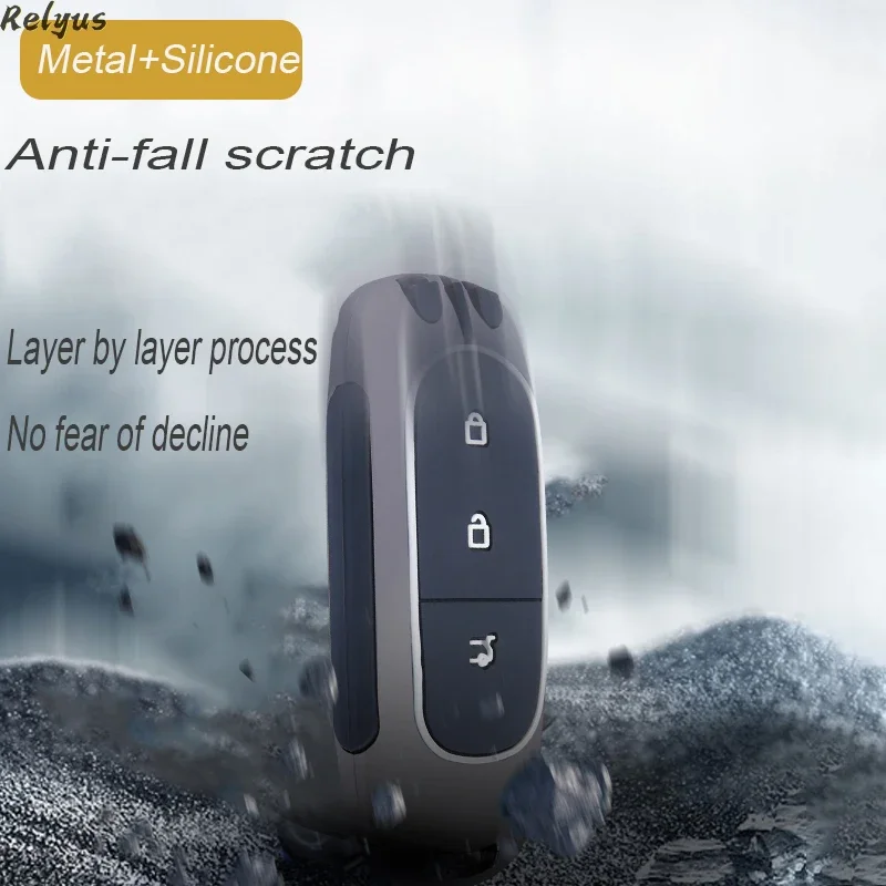 Remote Zinc Alloy Silica Gel Car Auto Key Case Fob For Leapmotor C11T03 C01 T03 S01 2023 Keyless Shell Interior Accessories