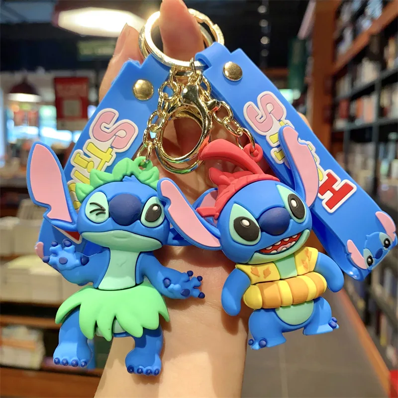 

Забавный брелок Lilo & Stitch, милый крупноглазый монстр, силиконовый брелок для автомобиля, украшение для сумки, очаровательный аксессуар, подарки