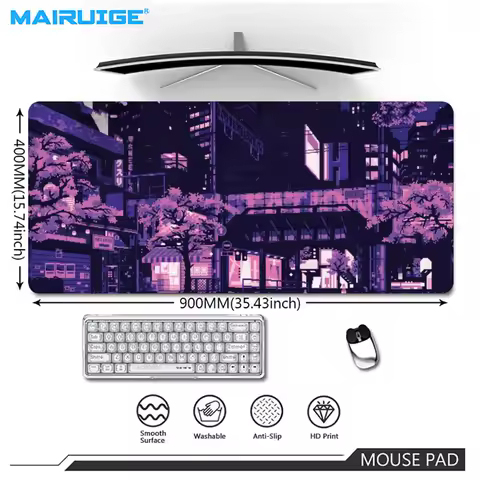 Night street Mouse Pad XXL 90X40cm Computer Keyboard Gaming Mats Desk Mat Large Mousepad 40X45 Table Pads gamer