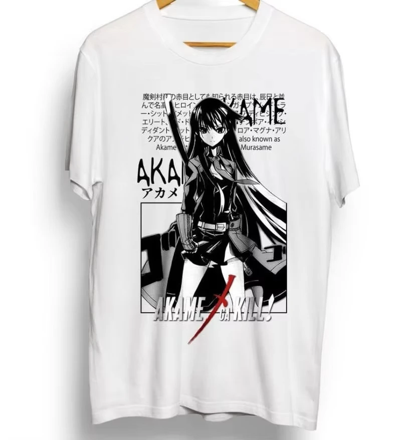 Akame Akame ga KILL T Shirt Vintage Loose Oversized Unisex T-shirt Trendy Cotton Harajuku high quality Comfortable hot product