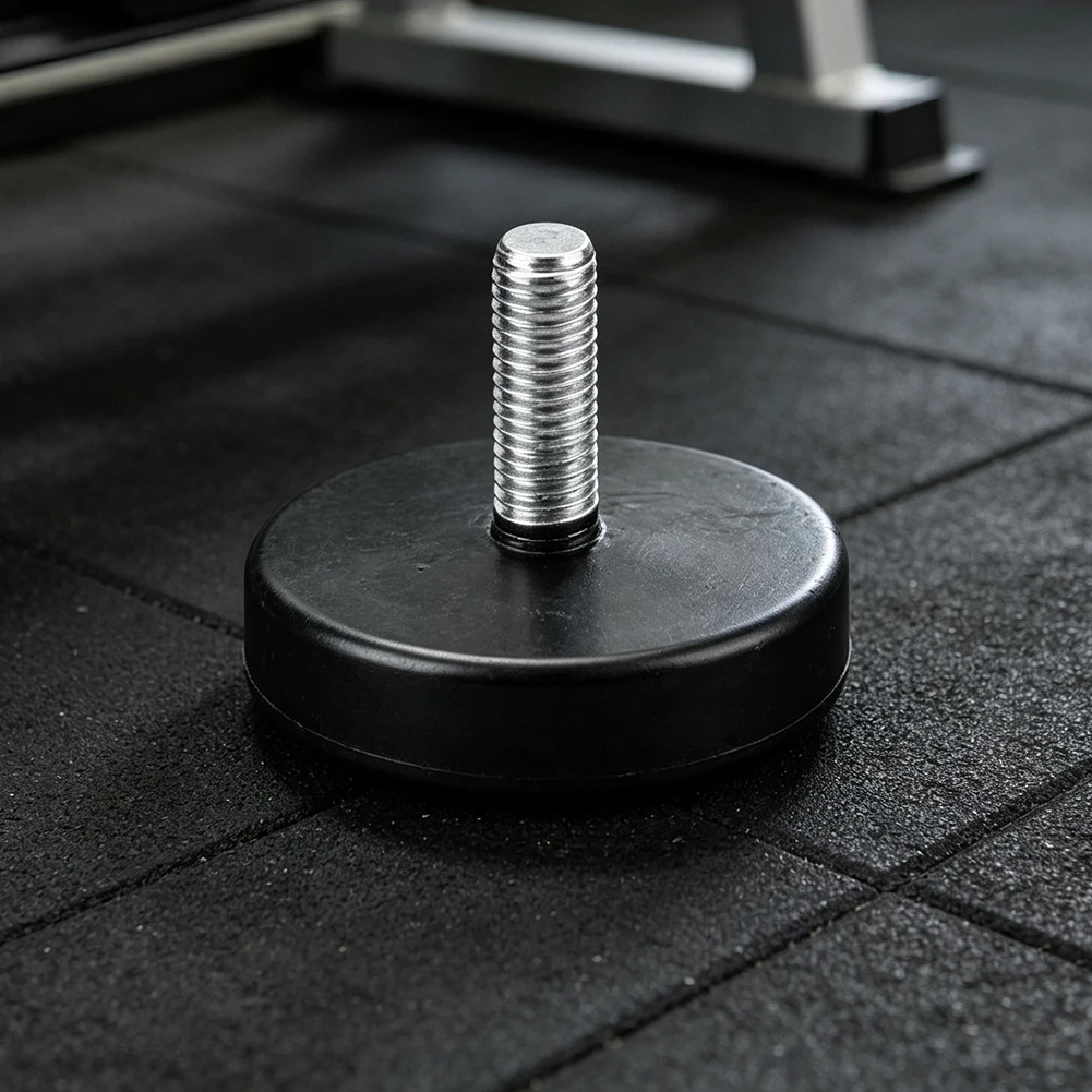 8pcs Rubber Foot Pads for Gym Equipment - Thread 30mm Length 53mm Base Shock Absorbing Floor Protectors for Treadmills