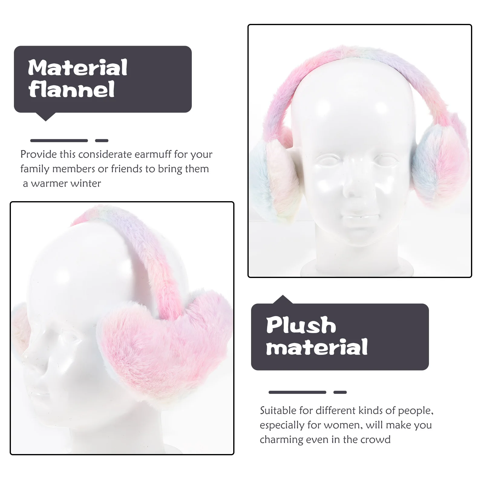 

Winter Ear Muffs Women Warm Earmuffs Purple Blue Thickened Ski Accessories Outdoor Ear Warmer Anti Freeze for women