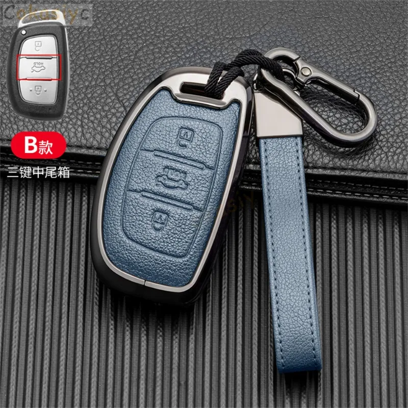 Car Key Case Cover For Hyundai IX25 IX35 I20 I30 I40 hb20 Santa Fe Creta Solaris 2017 3 Buttons Shell Accessories Car-Styling