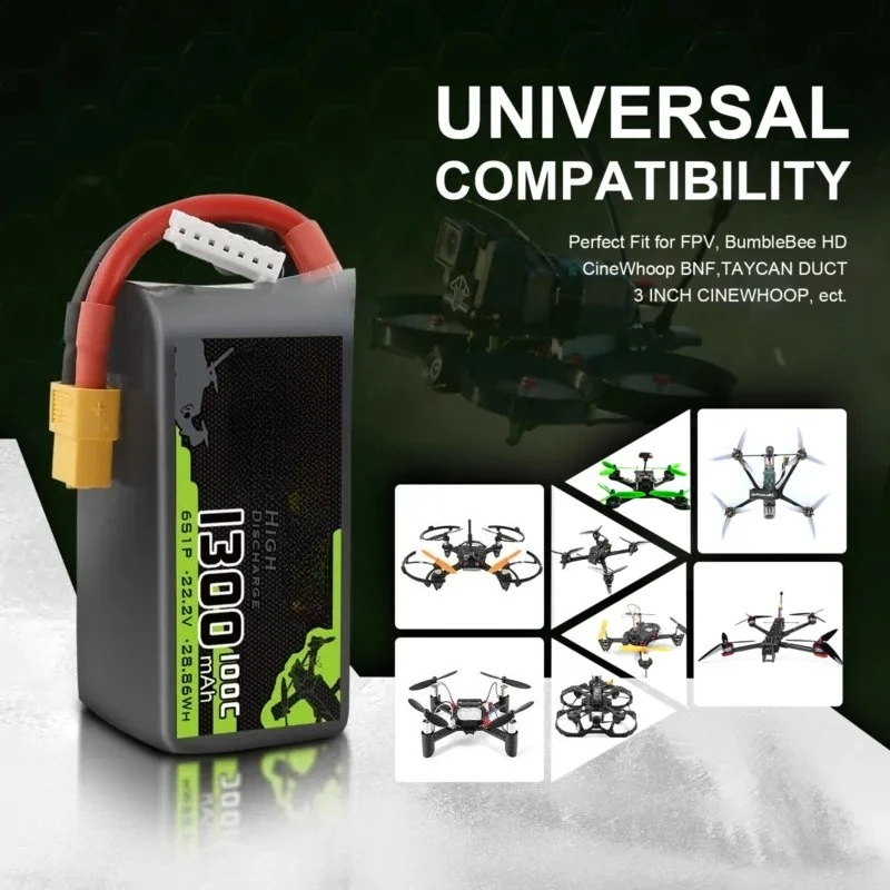 

2200mAh 100C 6S 22.2V FPV Drone Battery