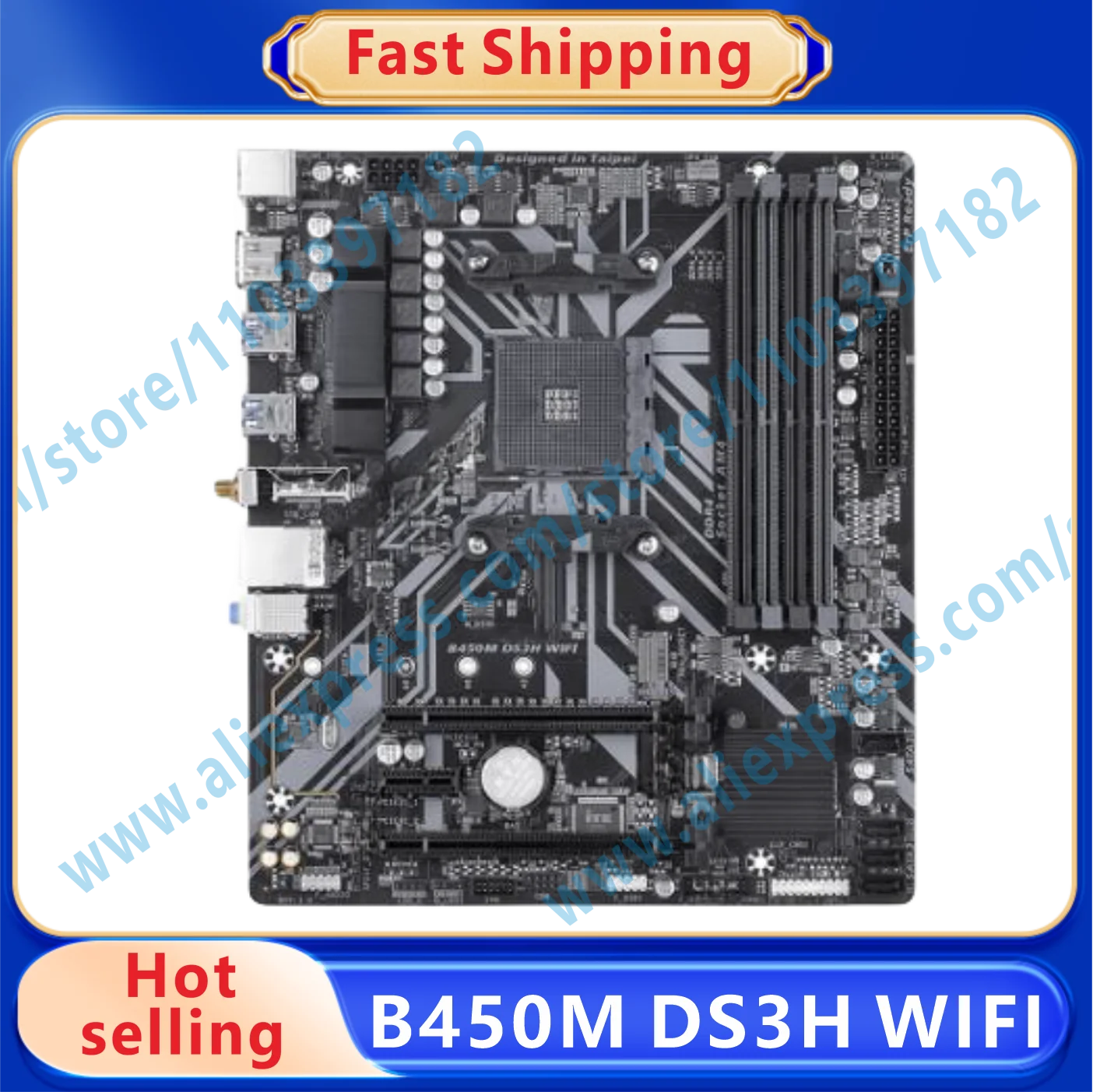 B450M DS3H WIFI  AMD B450 AM4 4 x DDR4 DIMM 128 GB PCI-E3.0 1 x M.2 SATA3 USB 3.1 HDMI RJ-45 Micro ATX motherboard