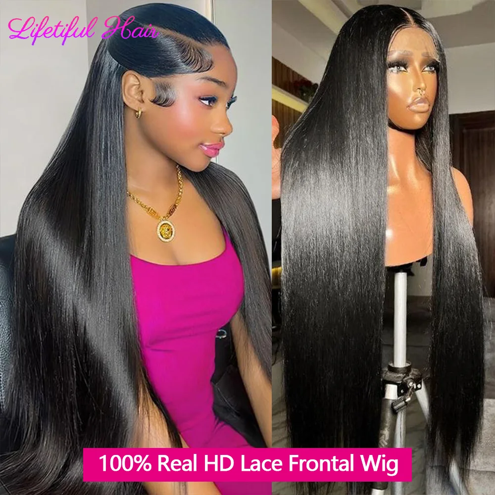 100% Real HD Lace Wig 13x6 Human Hair Lace Frontal Wig 13x4 200 Density Bone Straight Human Hair Wigs Pre Plucked Brazilian Wigs