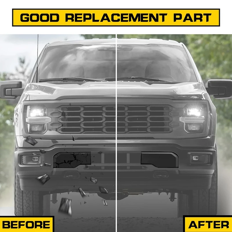 Super Sale Front Bumper Guards Pad for Ford F150 2024-2025 Front Bumper Inserts Protective End Caps Trim Cover Lower Grille Corn