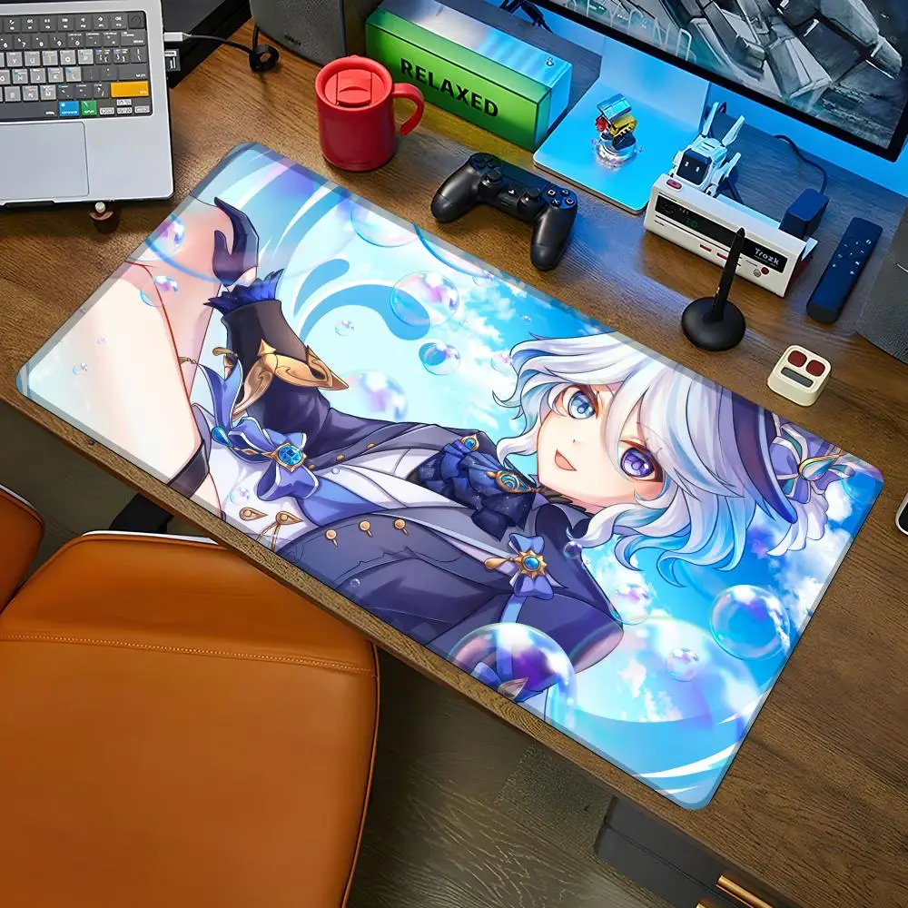 Genshin Impact Furina Mouse Pad Gaming Mousepad Abstract Large 800x400x2mm MouseMat Gamer XXL Mause Carpet PC Desk