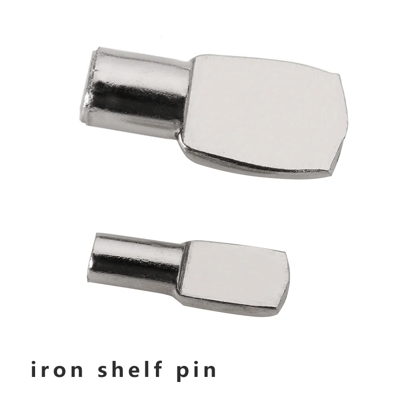 10PCS Furniture Cabinet Adjust or Removable Shelf Support Pin, Iron with Nickel Color Metal Pegs