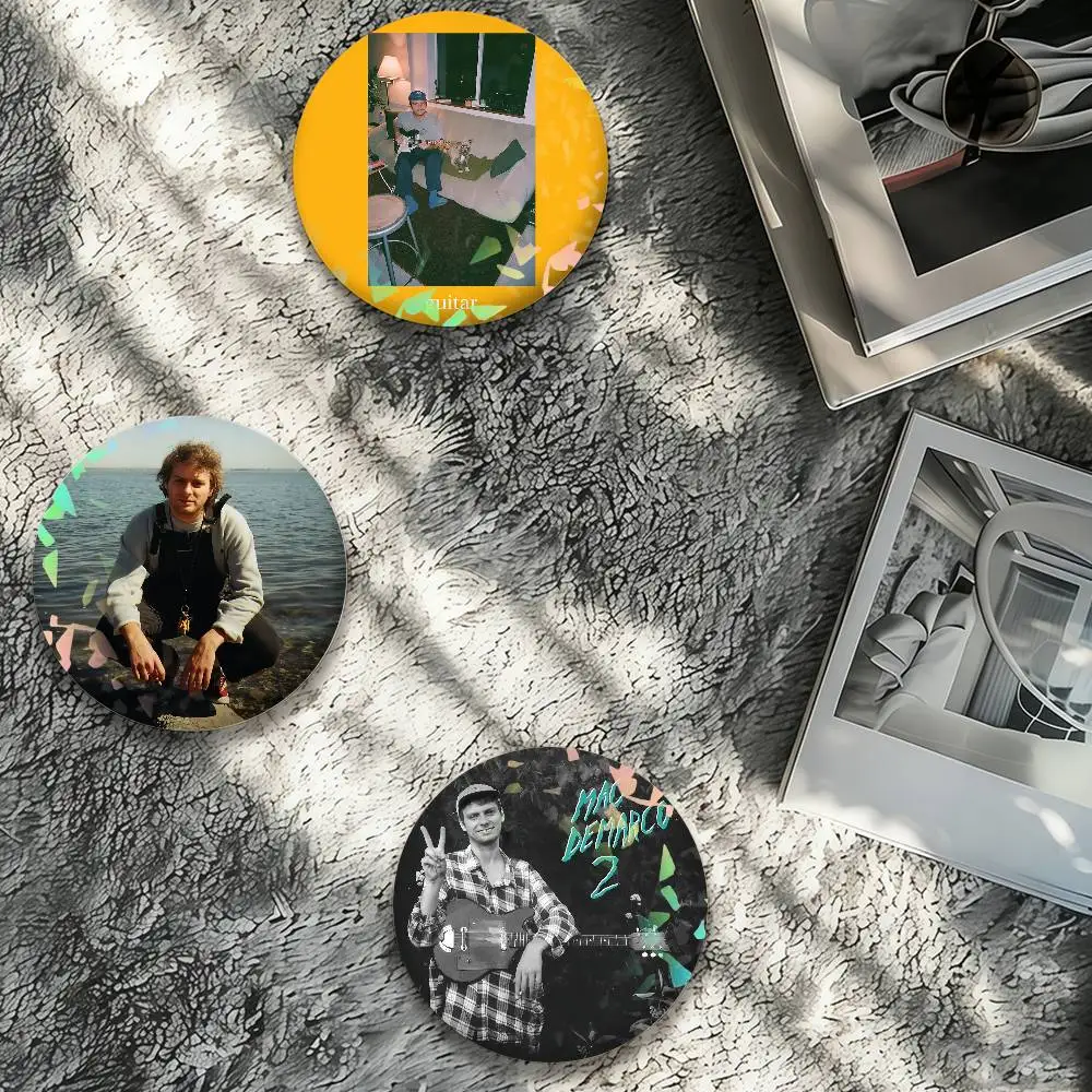 Pop Rock Singer M-mac D-demarco Guitar Laser Badge Pins Handmade Brooches for Backpack Gifts Bag Decor Fans Collect