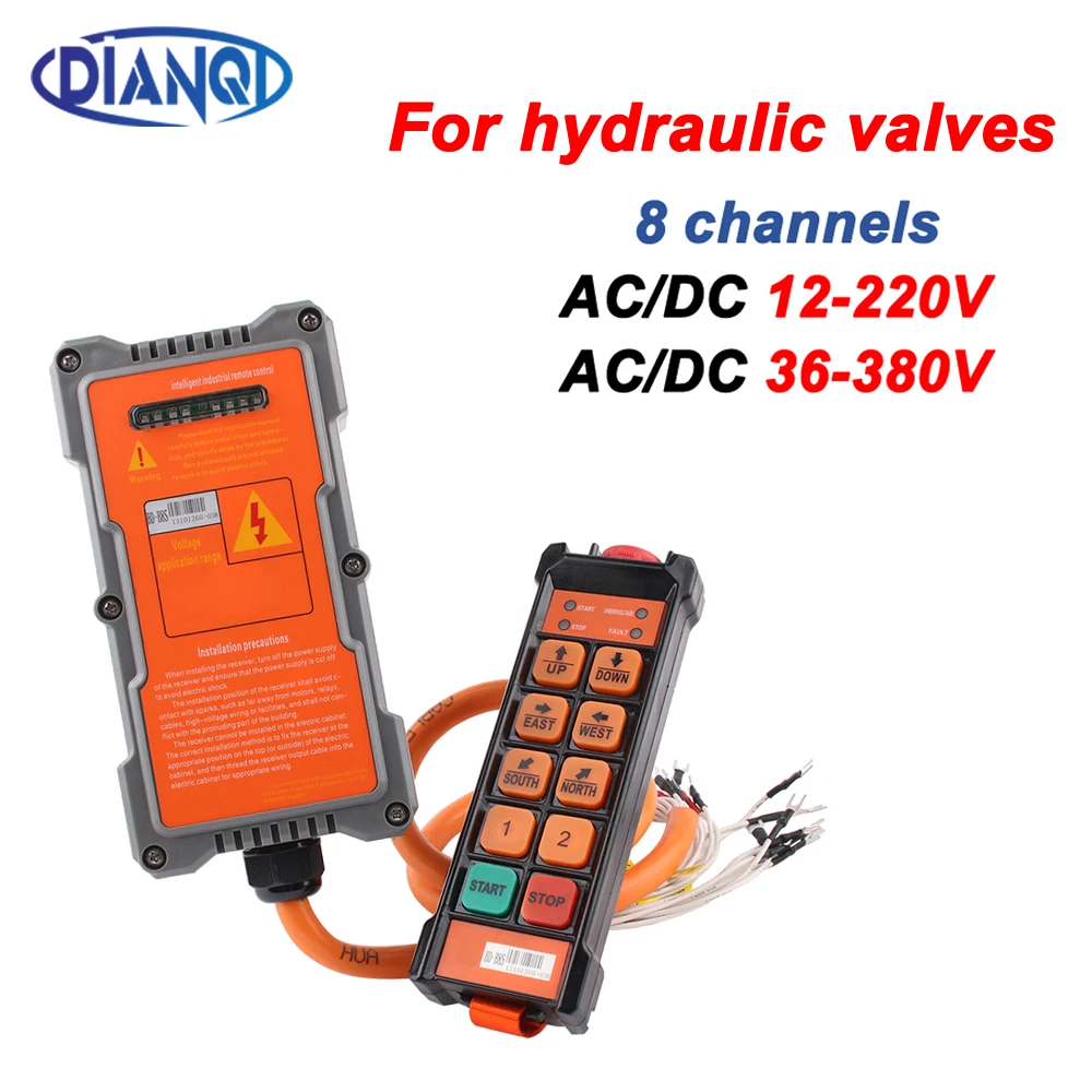 BD-B8S 8 channels indsutrial remote controller switches water-proof Hoist Crane Control Lift Crane hydraulic valves