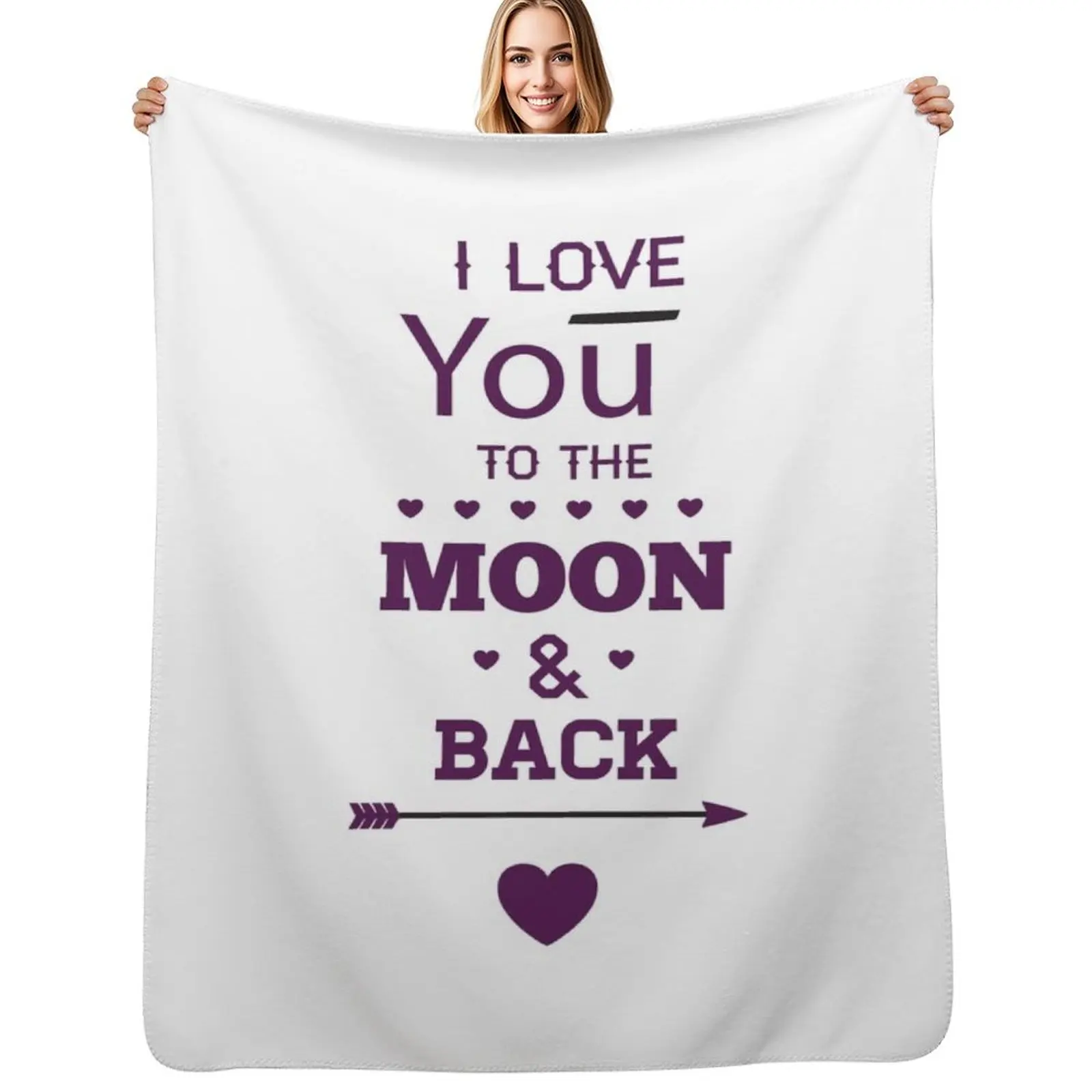 I love you to the moon and back Throw Blanket Reusable Durable Soft Blanket for All Seasons