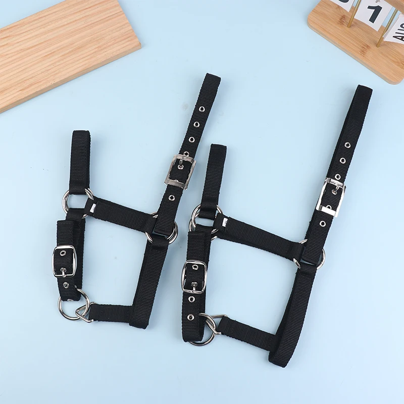Adjustable Nylon Webbing Equestrian Western Horse Halter Horse Riding Wear Black XS S M L XL Ergonomic Comfortable Halters
