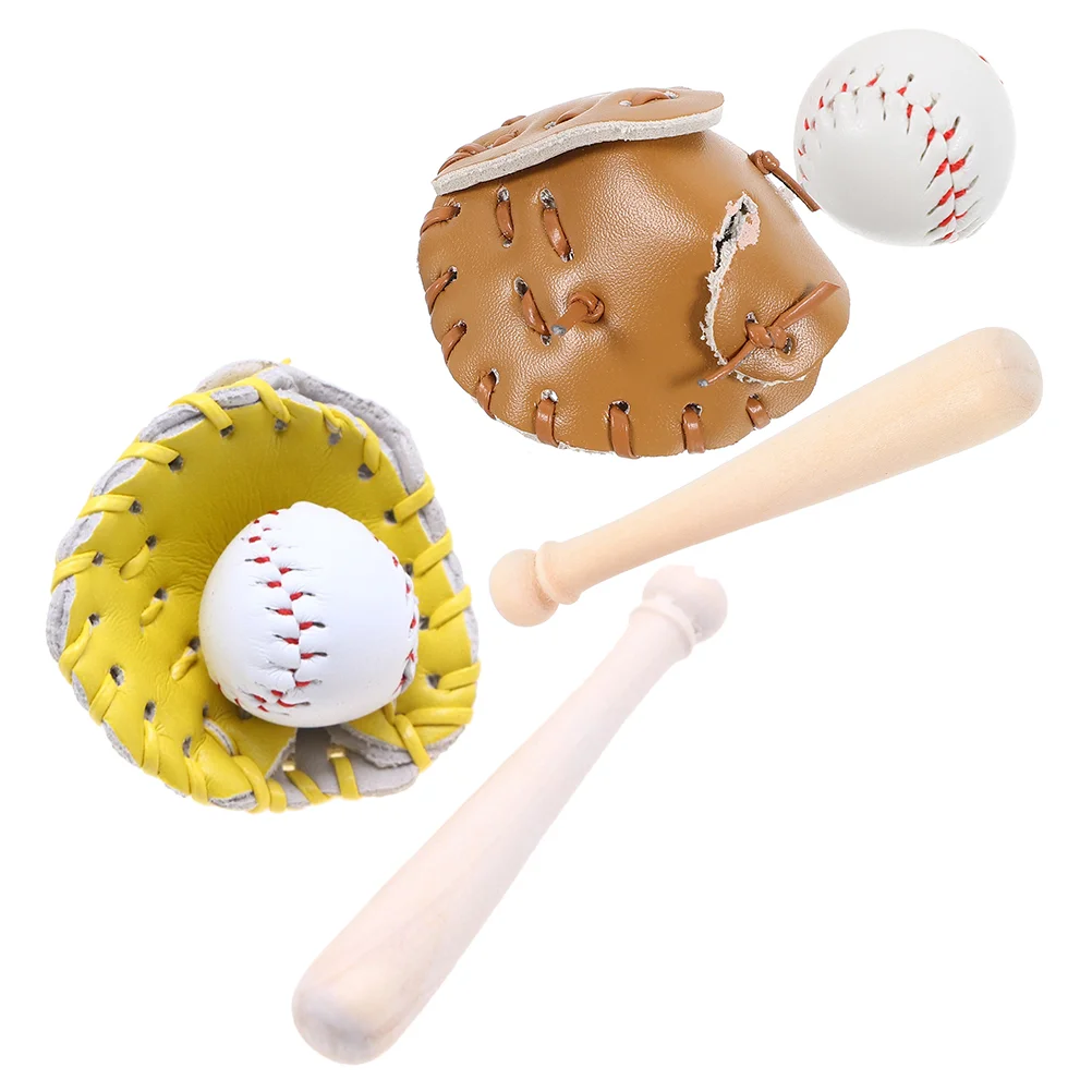 2 Sets Mini Baseball Softball Models Realistic Detailing Design Kids Outdoor Toys Toddler Backyard Play Decor Prize