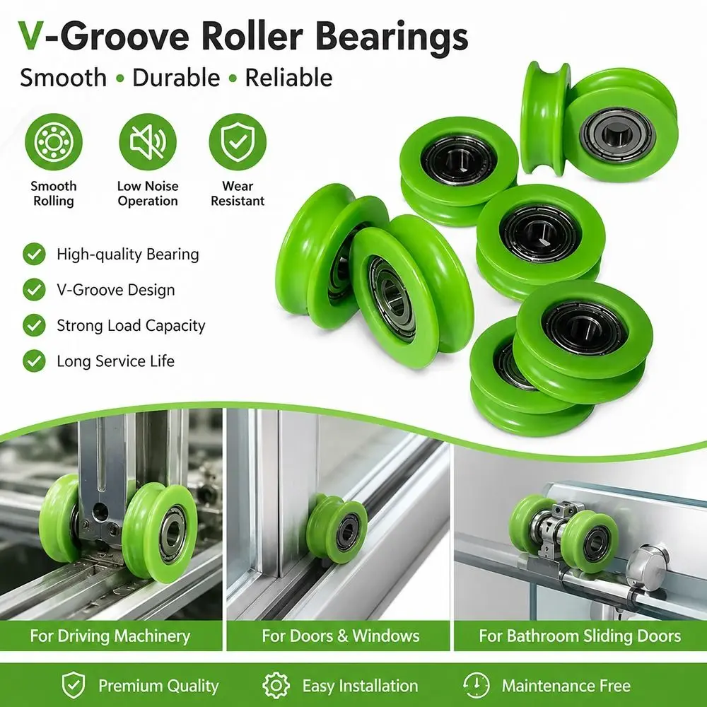 10Pcs 5mm U-Groove Guide Pulley Nylon POM U-Groove Guide Wheel Compact Size High Temperature Resistant Bearing Pulley