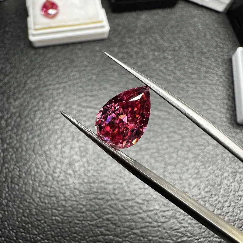 

YanYao Jewelry NEW Pink Moissanite VVS1 Excellent Pear Shape with GRA Report for DIY Jewelry Making