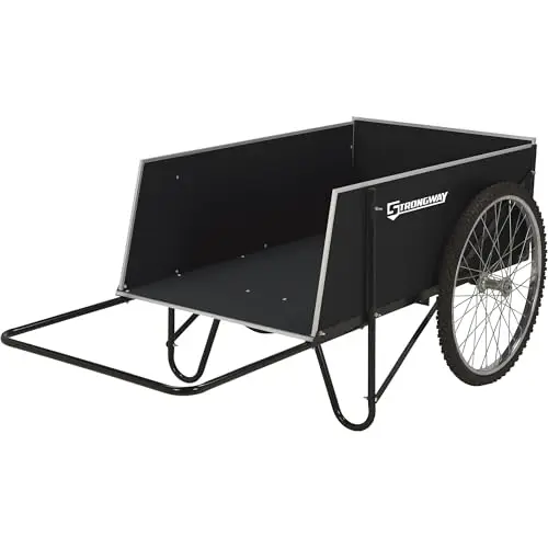 Garden Cart, 400-Lb. Capacity, 48in., 14 Cu. Ft. 48in.L x 29in.W | High-volume yard hauling, Stable two-wheel movement