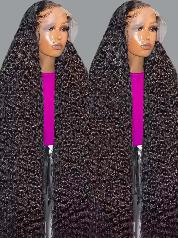 46 بوصة 300% المياه Culry Hd شفافة 13x4 13x6 الدانتيل الجبهة خصلات الشعر المستعار الإنسان البرازيلي 360 موجة عميقة الدانتيل الباروكات الأمامية للنساء