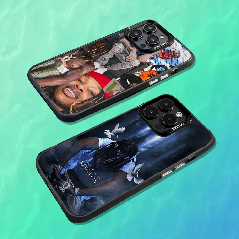 

K-King V-Von Rapper Phone Case For iPhone 16,15,14,13,12,11,Mini,Pro,MAX Black Matte Shockproof Cover
