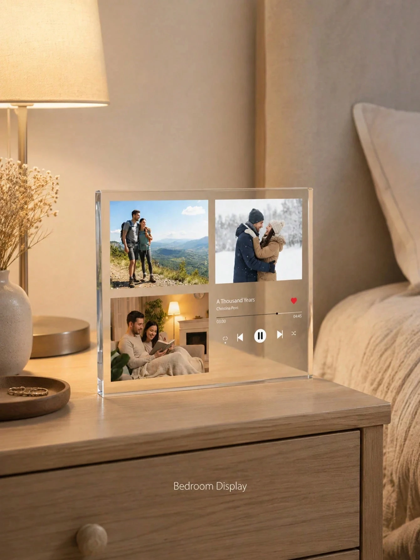 Customizable Acrylic Heart-Shaped Plaque Photo & Text Birthday Gift Sentimental Keepsake Thoughtful Present with Personalization