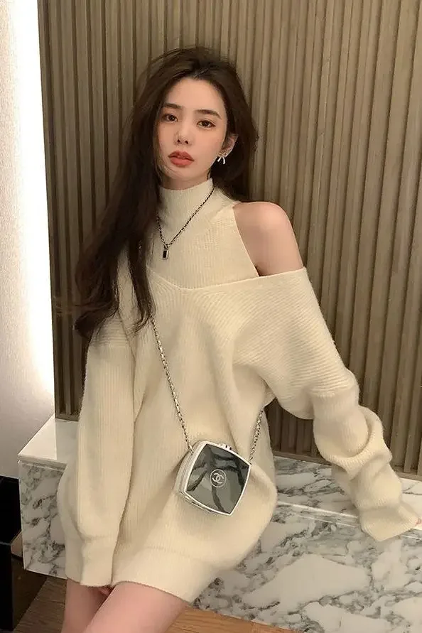 

Свитера Джемперы Пуловеры Женский Топ из мохера Деловой образ Мешковатый панк-рок Альтернативный гранж-группа Концертный фестиваль Зима Простой