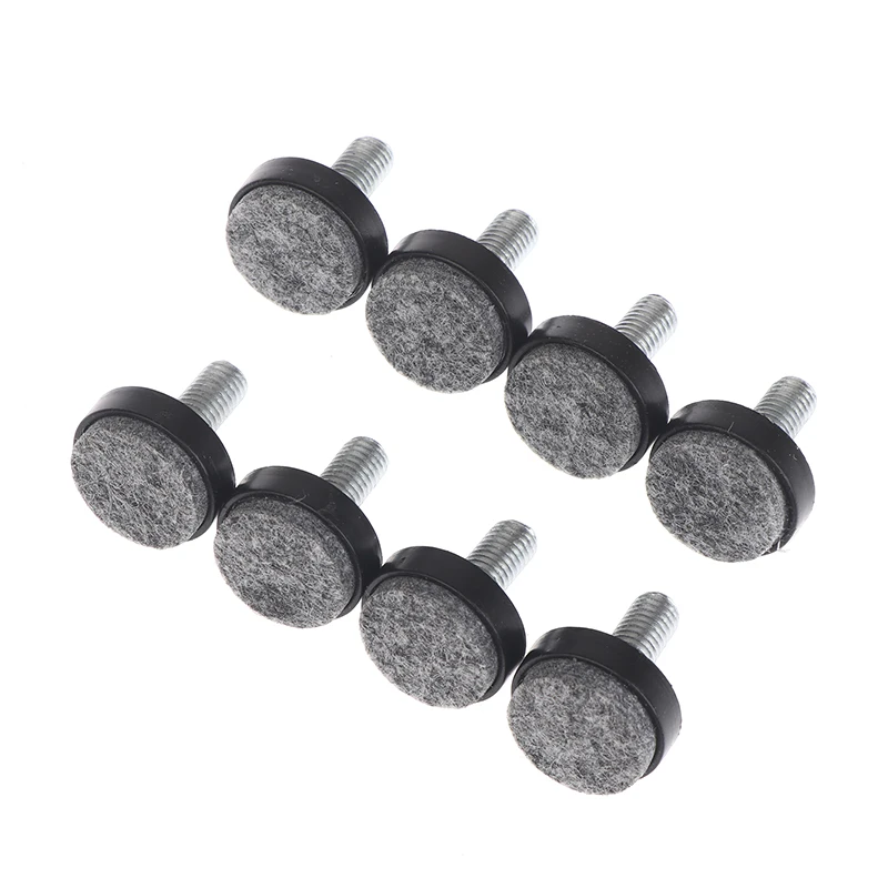 4/8 Stuks Zwart/Bruin Vilt Verstelbare Ronde Meubels Been Schroeven Anti Slip M6 M8 Tafel Stoel Kast Balans Voeten Pads