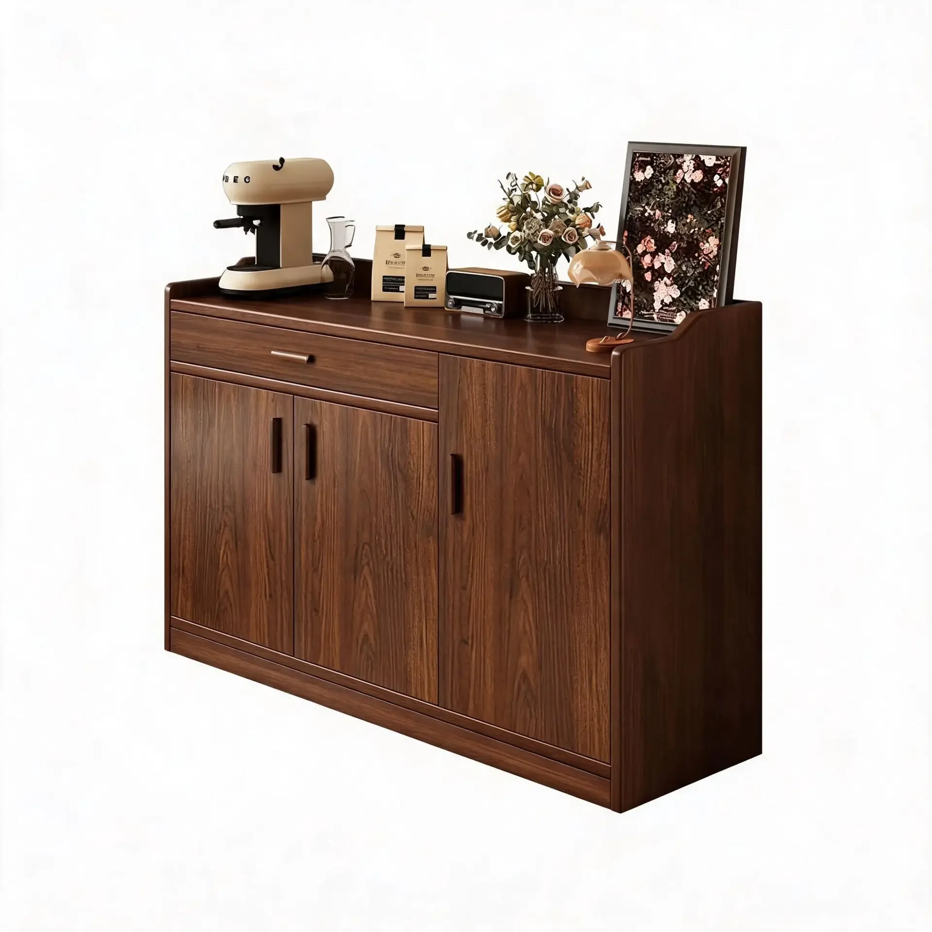 DSA solid wood dining side cabinet, tea cabinet, integrated sundries cabinet against the wall, small new Chinese living room