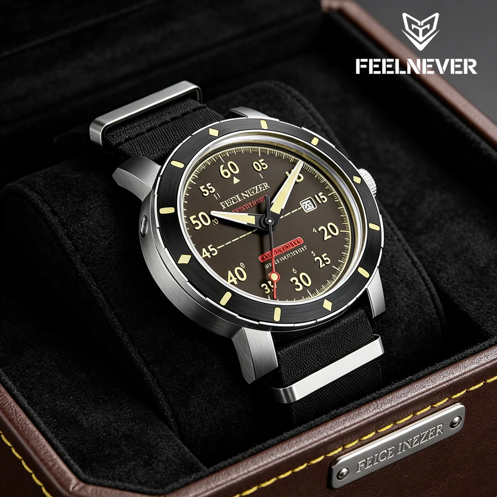 2026 NEW FeelNever Top Band 8215 Professional 50Bar Outdoor Sports Men Automatic Mechanical Watches Sapphire Diving reloj hombre view 3