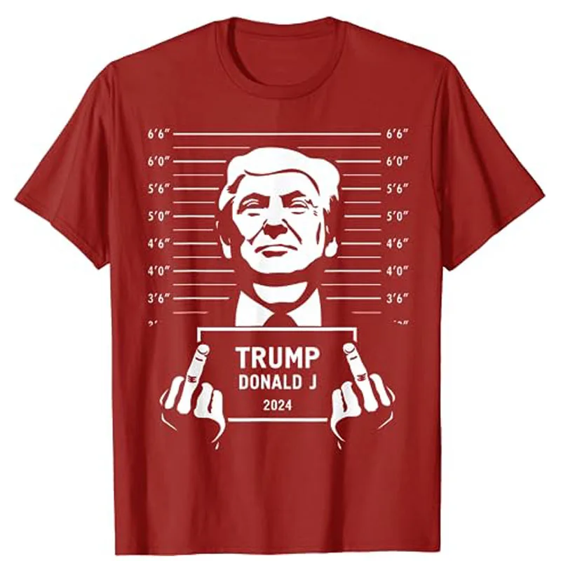 Trump 2024 Mugshot Style Poster T-Shirt Wanted for President 2024 Election Donald Trump Tee Y2k Top Pro-trump Political Apparel