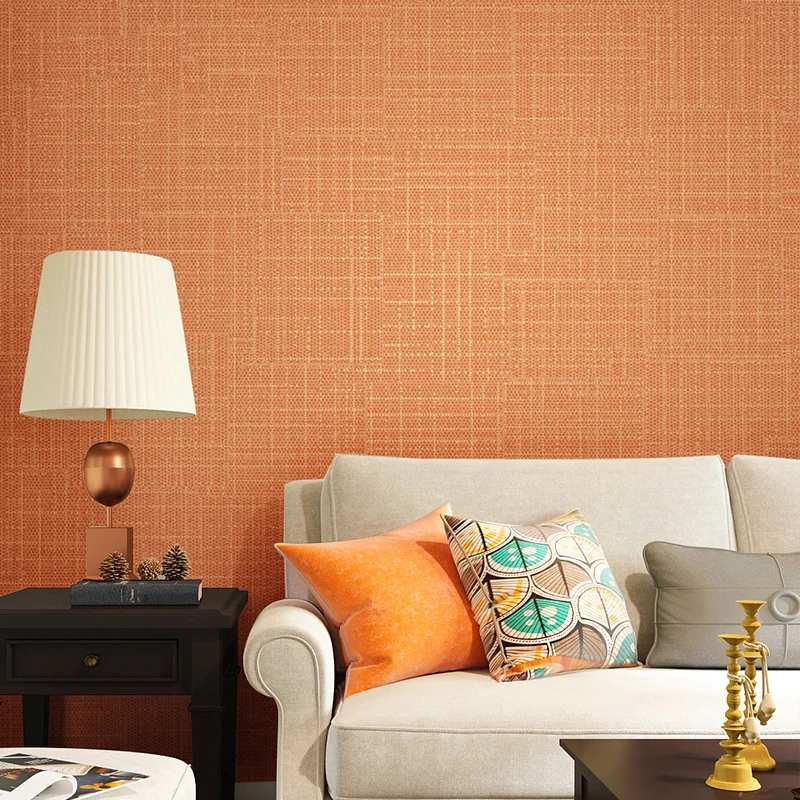 

Modern Nordic Orange Bedroom Wallpaper Solid Color Background Living Room Wall Mural Papel Contact Papel De Pared