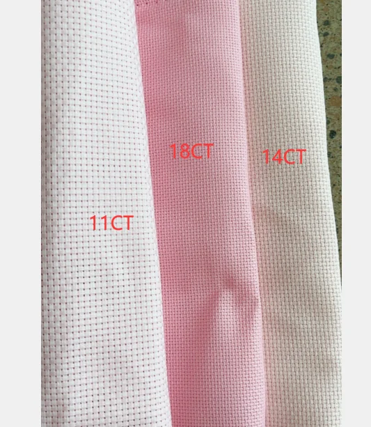 Aida Cloth Cross Stitch Fabric Canvas, Handcraft Supplies, Stitch Embroidery, Pink, 150-100cm, 18CT, 14CT, 11CT, 18ct, 25ct