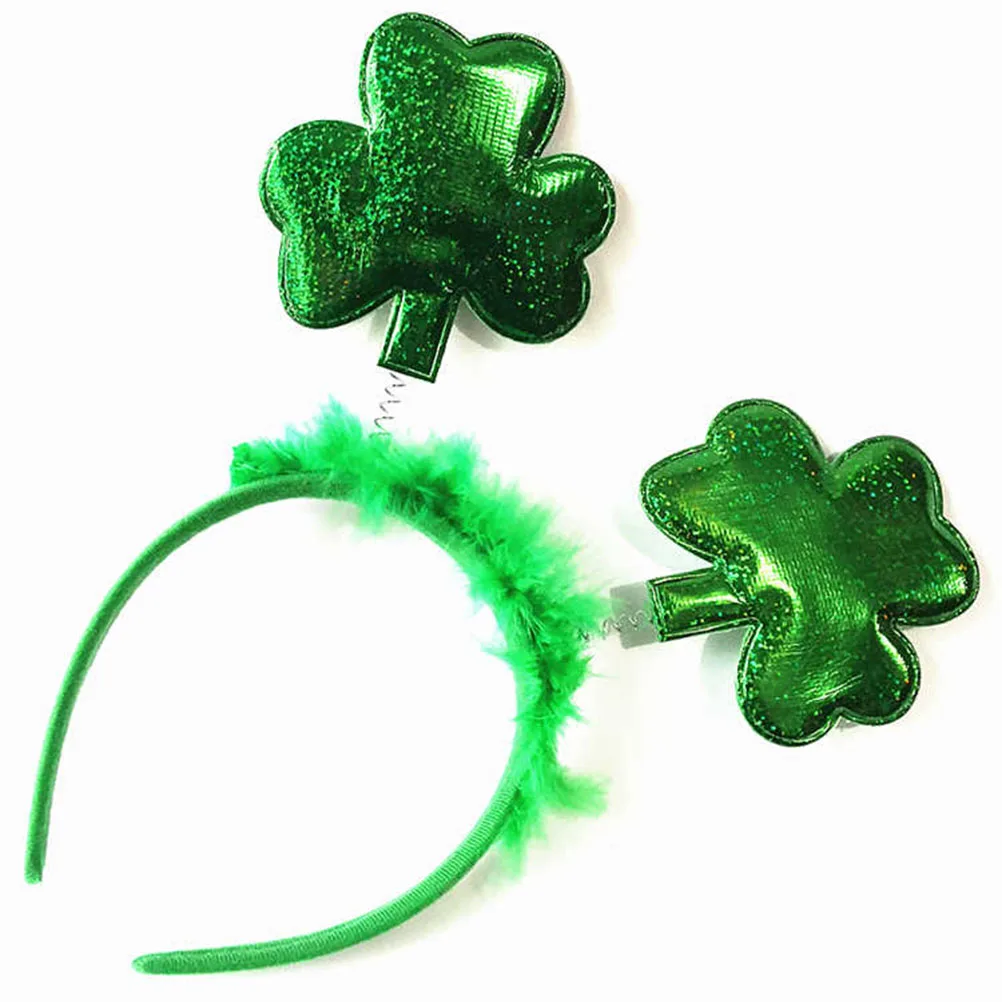 

2Pcs Clover Headb s Green Irish Festival Hoops St Patrick Day Hair Accessories Party Supplies Headdress Fancy Costume