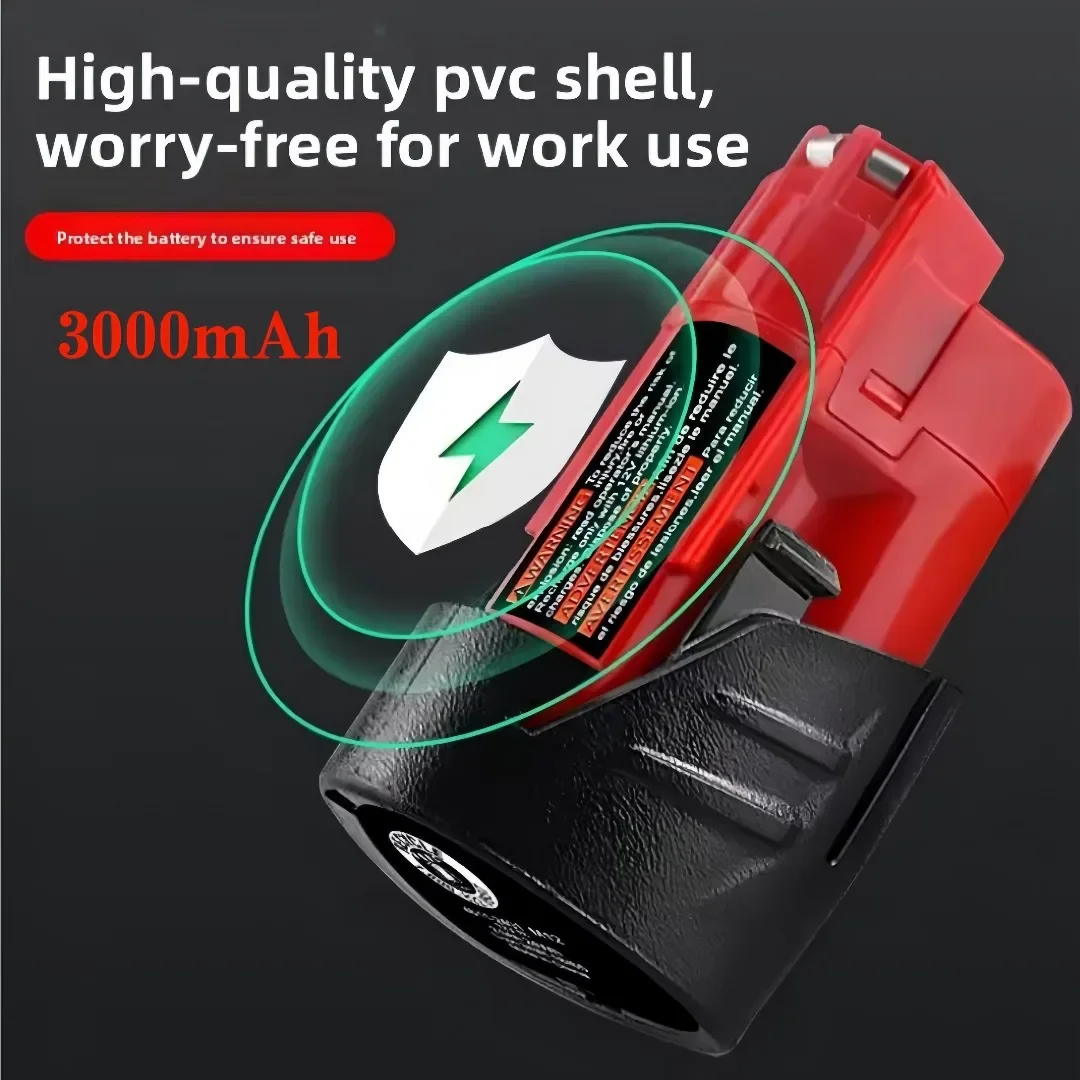 Baterie Source factory 3000MAH pro Milwaukee M12 dobíjecí pro 12V akumulátorové nářadí48-11-2402 48-11-2411 48-11-2401 MIL-12A-LI - náhled 2