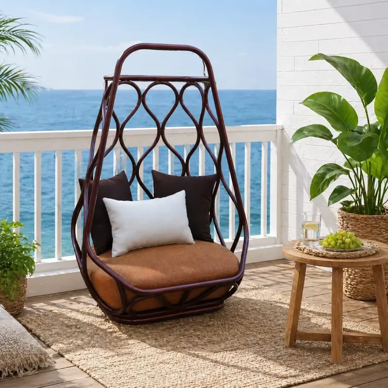 Commercial Modern Outdoor Aluminum Swing Chair with Quick-Dry Cushion for Hotels & Resorts