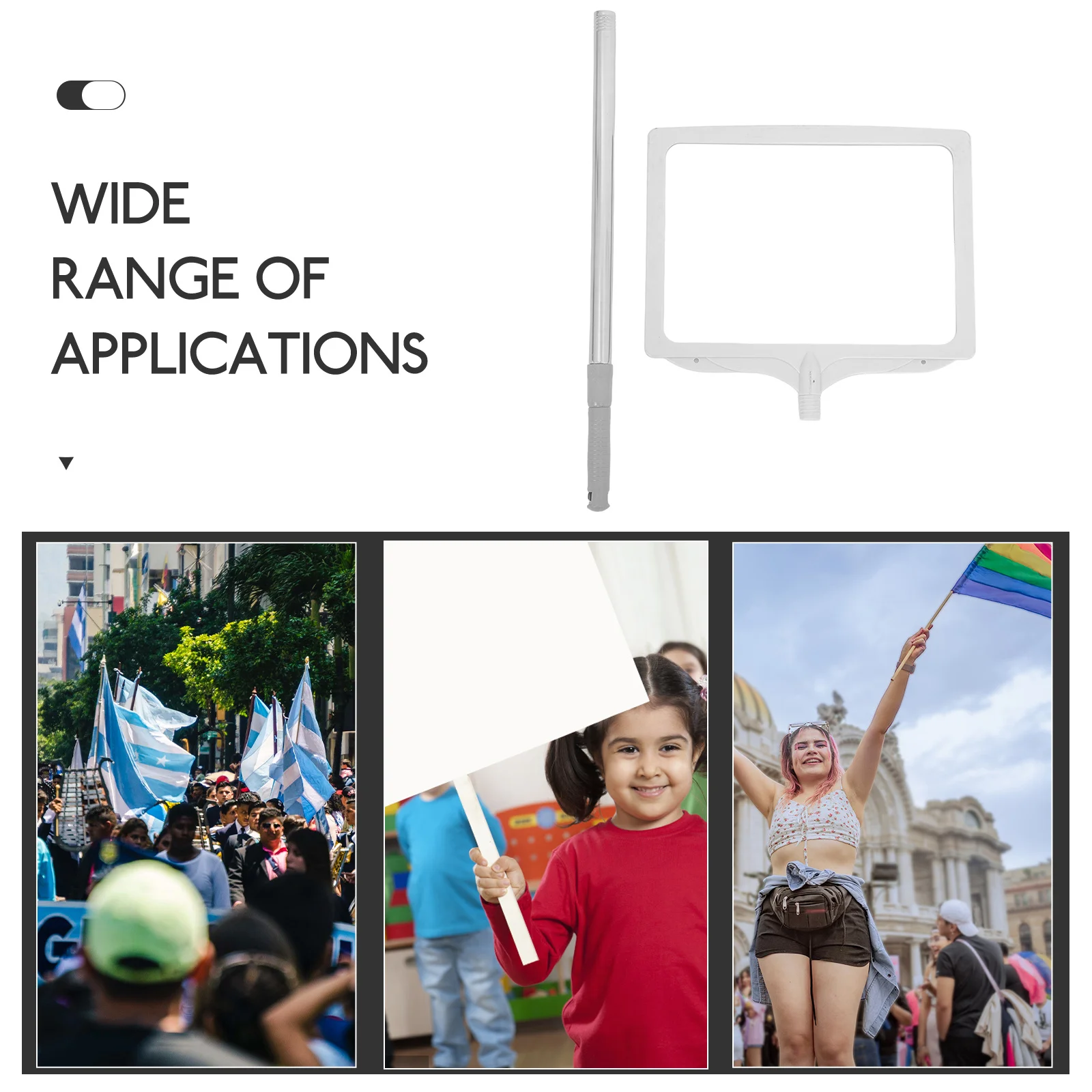 

Handheld Sign Holder Portable Stainless Steel Stand For Events Sports Wedding Guide Display Tour Exhibition Outdoor Meet Poster