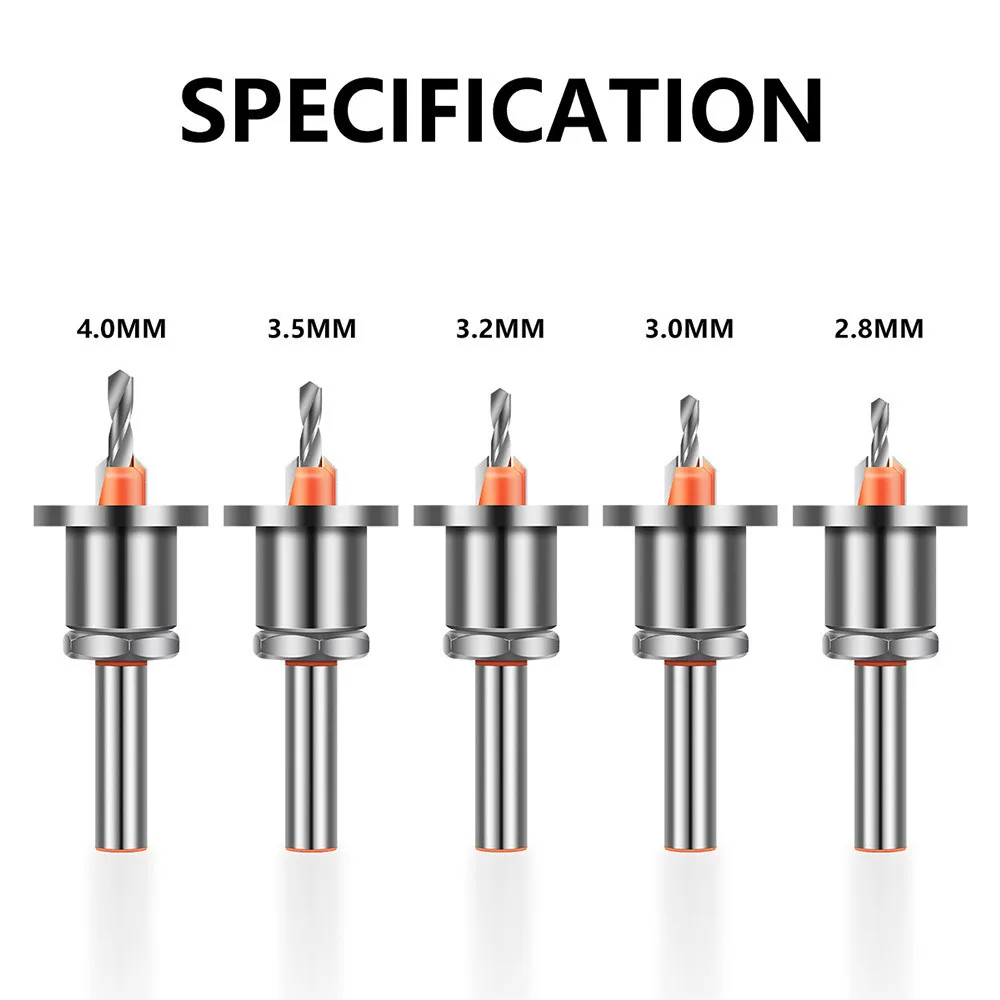 

5pcs 8mm Shank HSS Countersink Woodworking Router Bit Milling Cutter Screw Extractor Remon Demolition Wood Core Drill Bits