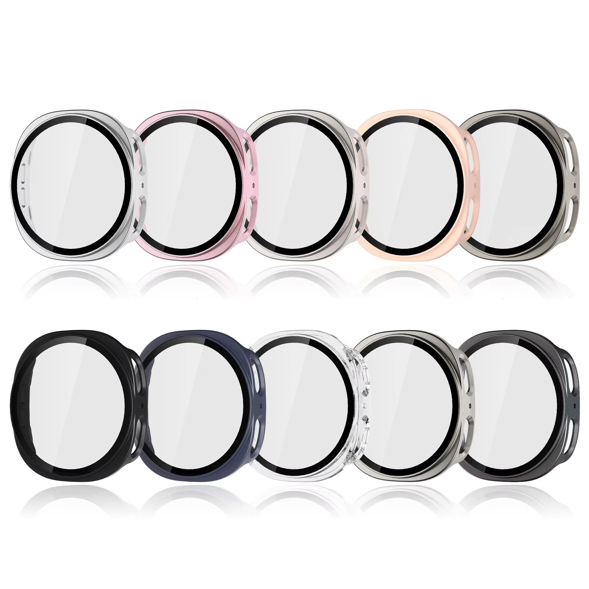 Tempered Glass+PC Cover for Samsung Galaxy Watch 8 44mm 40mm All Coverage Protective Bumper Case for Galaxy Watch 8 Accessories