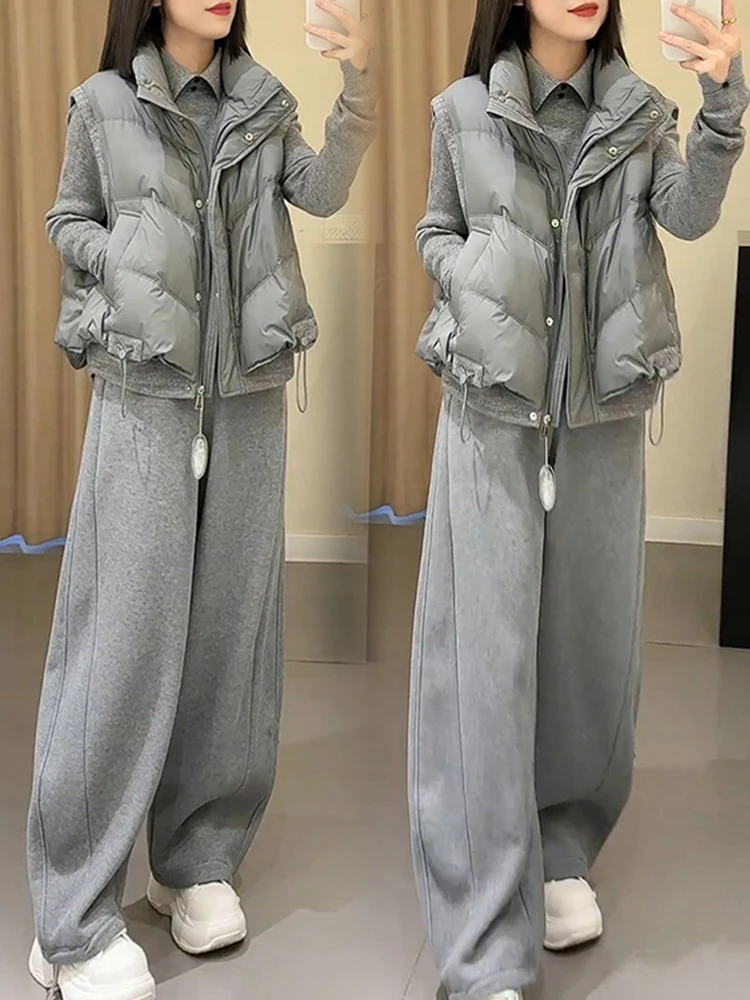 Ay Thiened Stand Collar Vest Buitenkleding Dames Winter Nieuw Sle Small Cro Modieus Schouderpad Vest Pendel Sle Rits...