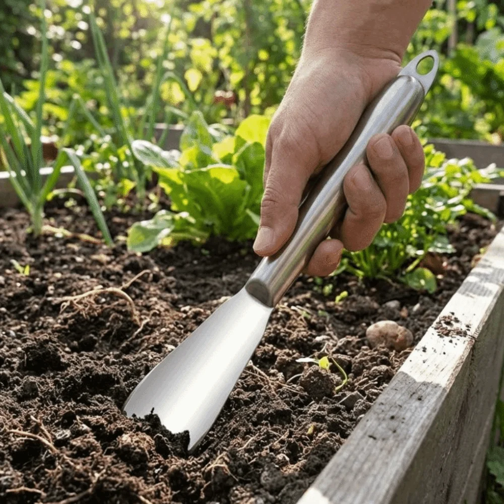 Thickened Stainless Steel Shovel Integrated Molding Transplanting Tool Garden Shovel Hanging Hole Ergonomic Handle Potting Scoop