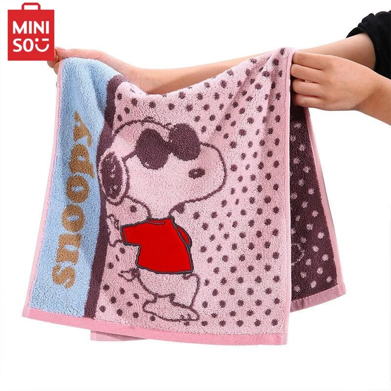 72X34cm Miniso Snoopy Cotton Towel Cute Dog Bath Towel Super Soft Home Bathroom Washing Hand Face Towel