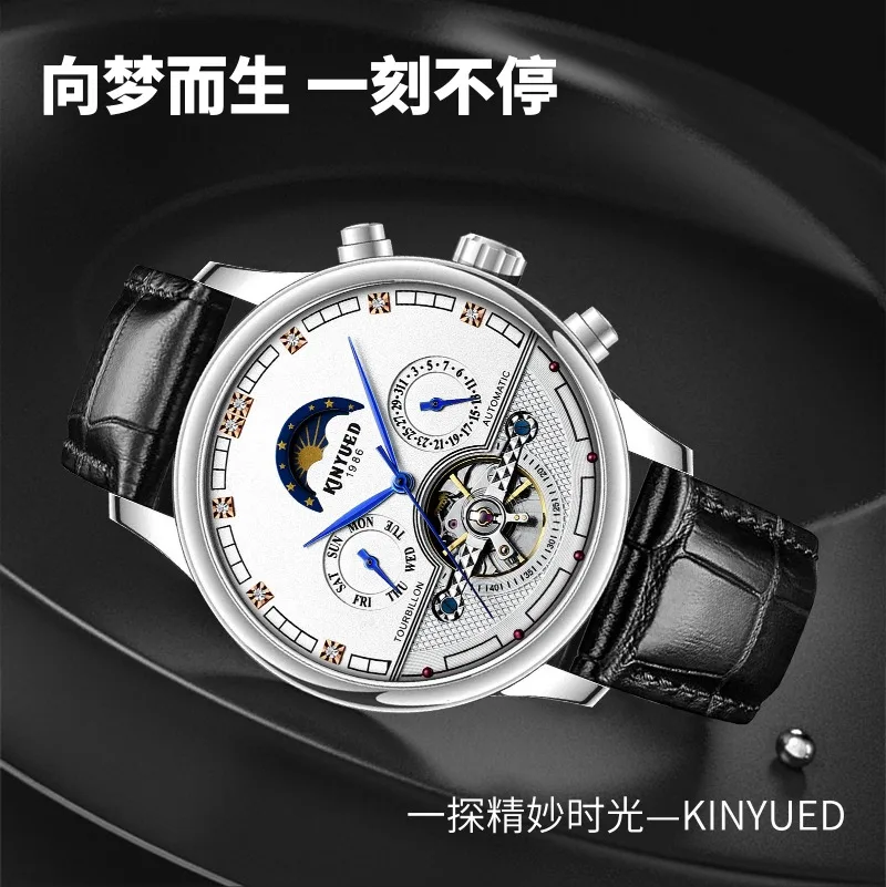 Men\'S Uhr Waterproof Wrist Watches Watch For Men Luxury Original Moon Phase Automatic Mechanical Dress High Quality Tourbillon