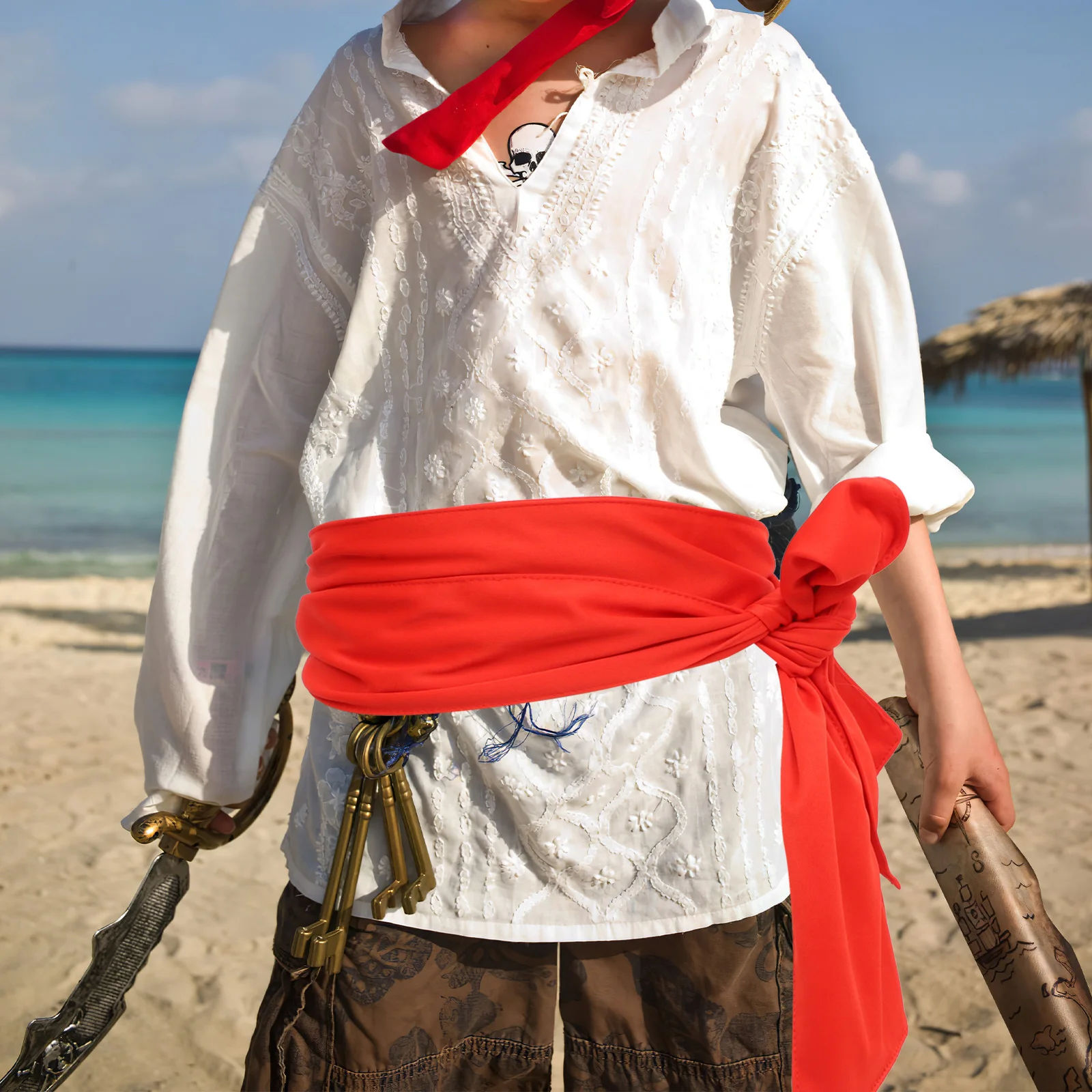 

Pirate Bandana Belt Set Scarf Women Pirate Bandana Waist Belt Kids Costume Accessories Party Hat Toy