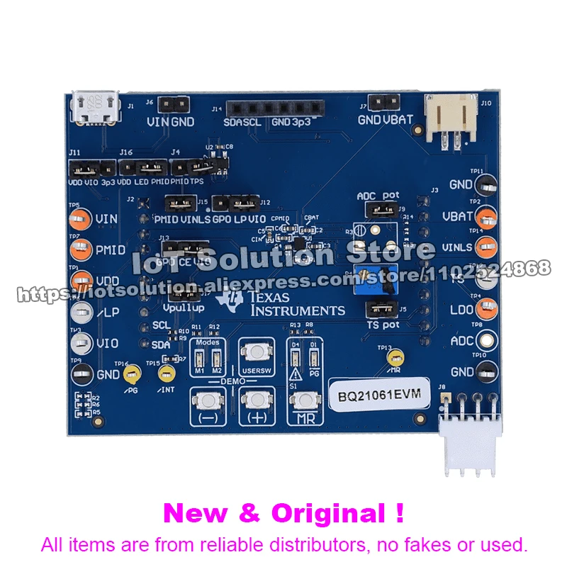 BQ21061EVM I2C controlled 1-cell 500-mA PowerPath linear battery charger with LDO evaluation module